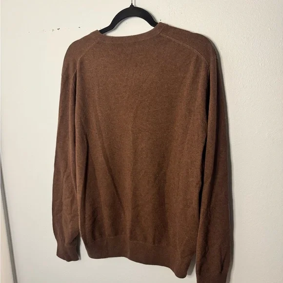 Peter Millar Cashmere Rich Brown V-Neck Sweater - Picture 3 of 4